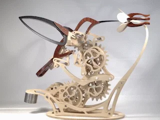 3d Wooden Mechanical Hummingbird