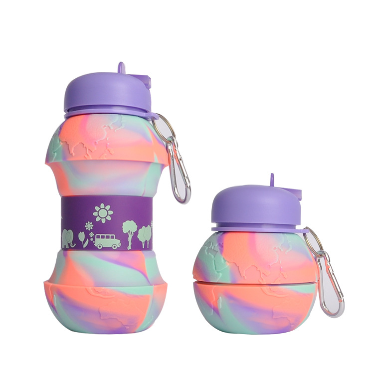 Cute foldable silicone water bottles