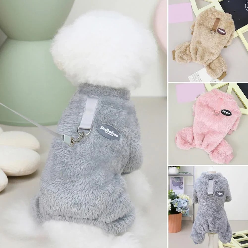 (🔥HOT SALE NOW 49% OFF) - Fleece Pet Elastic Jumpsuit with Pull Ring