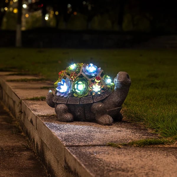 🐢Solar Succulent Turtle Yard Statue