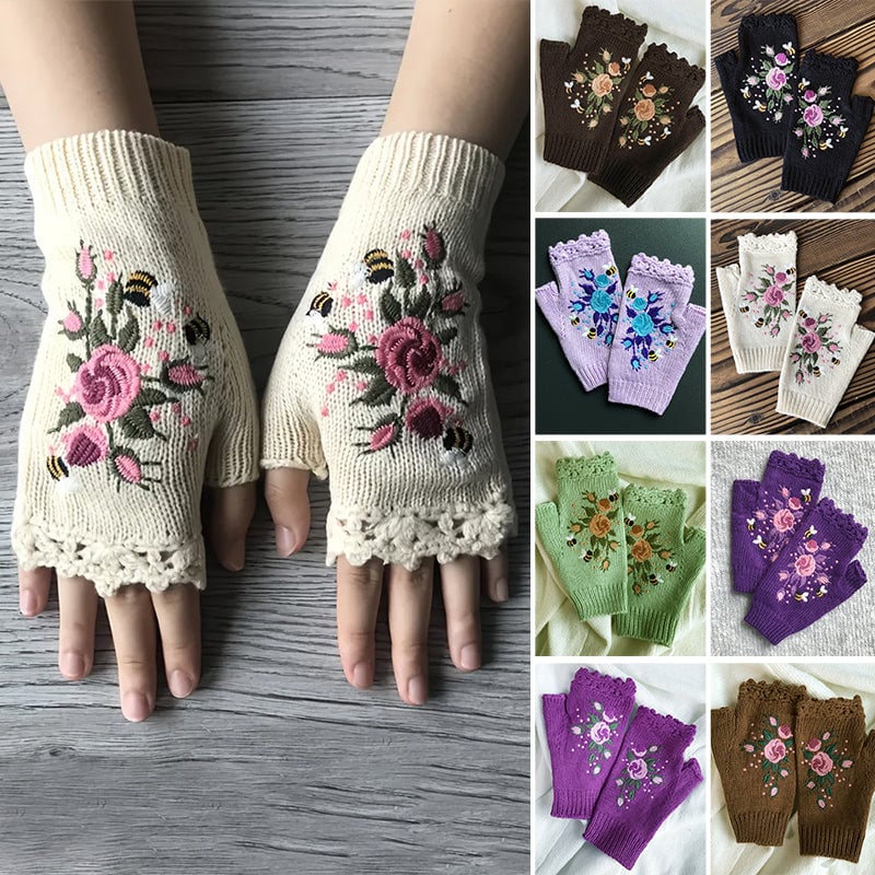 (🎅SALE - 49% OFF) 🌸Hand Embroidered Gloves