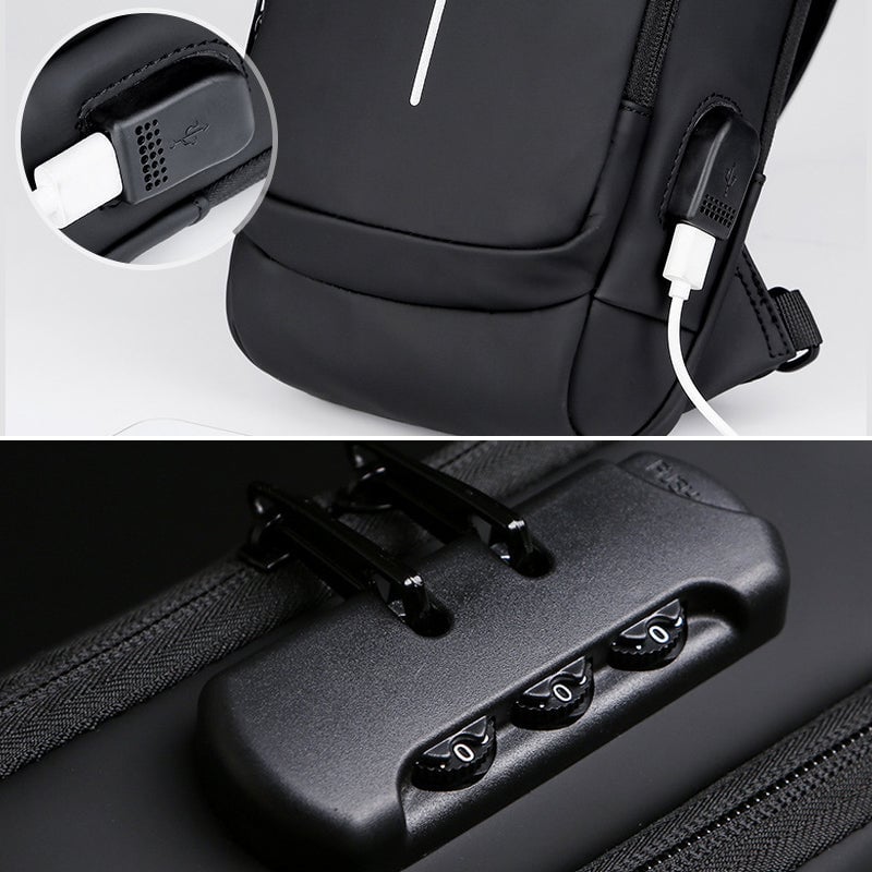 USB charging sports sling anti-theft shoulder bag