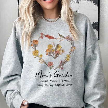 Custom Mom's Garden Sweatshirt, Personalized Birthflower T Shirt, Mom's Garden Hoodie, Mother Day Gift for Mom