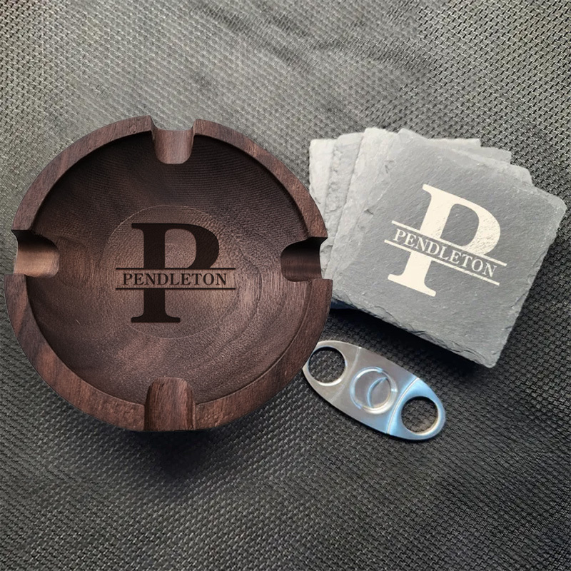 Personalized Name Walnut Cigar Ash Tray