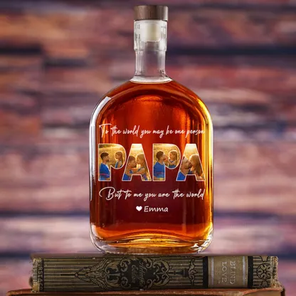 Custom Photo Happy Father's Day Family Whiskey Bottle