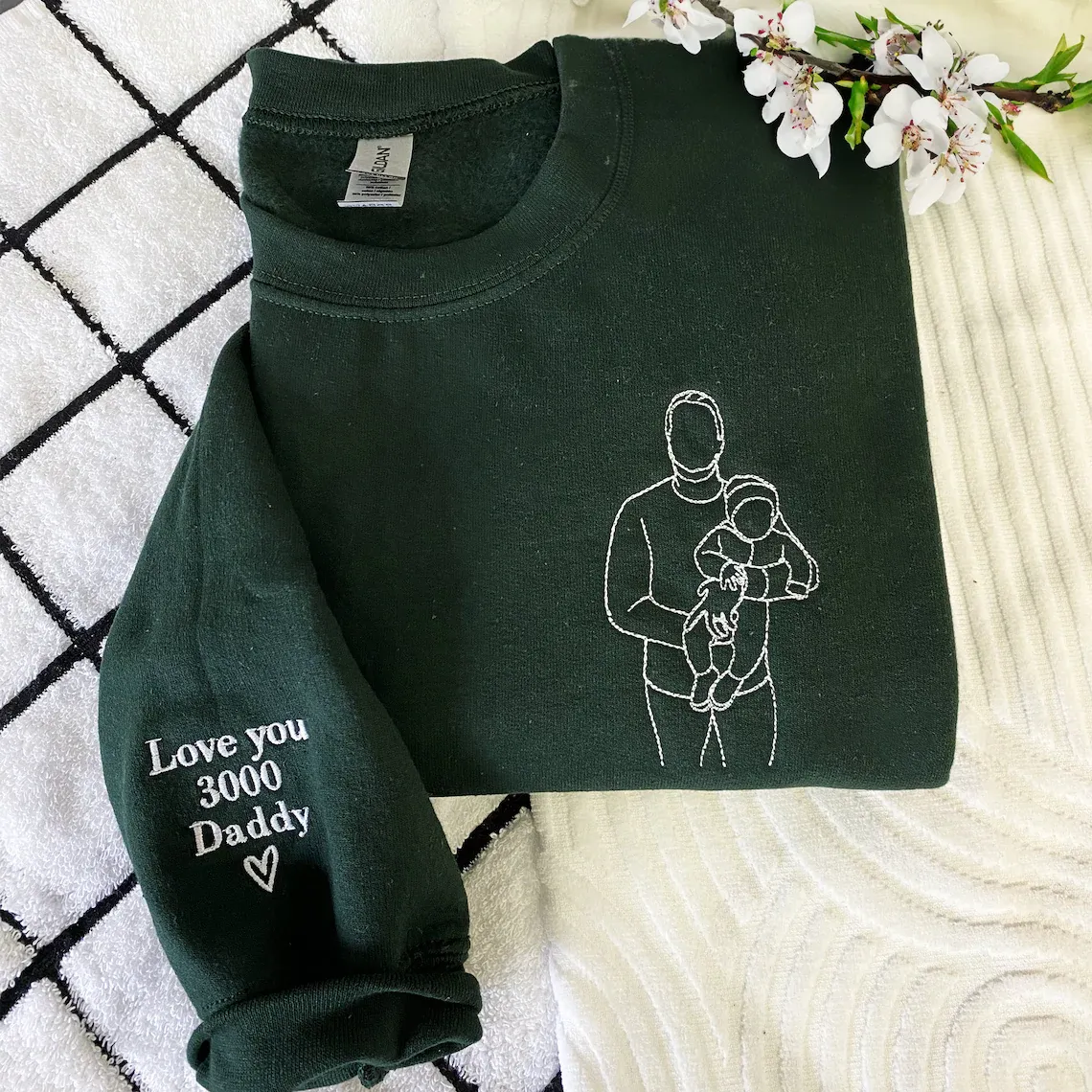 💖For Dad/Lover💖Custom Photo Shirt for Dad, Father's Day T-shirt, Personalized Dad Embroidery Shirt