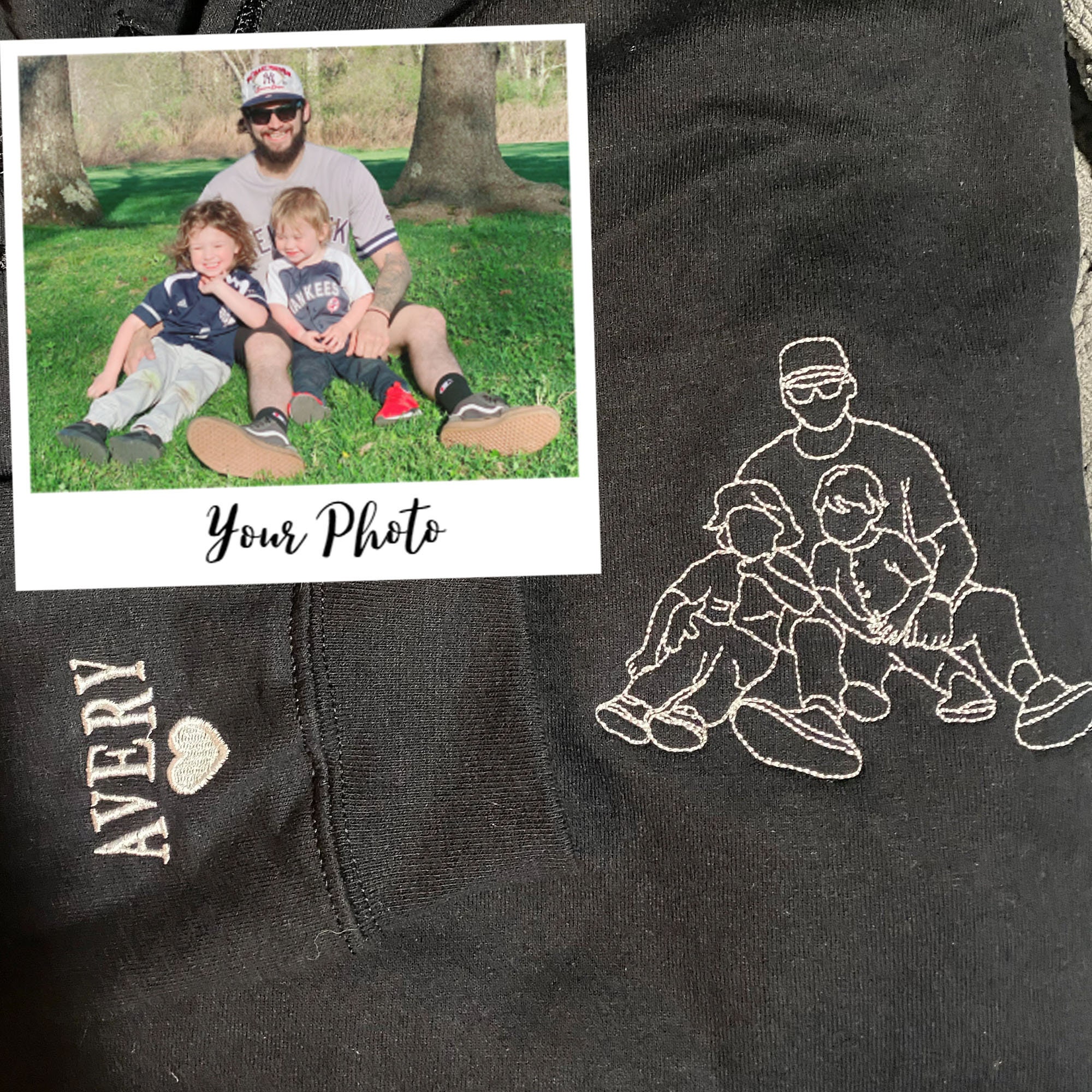 💖For Dad/Lover💖Custom Photo Shirt for Dad, Father's Day T-shirt, Personalized Dad Embroidery Shirt
