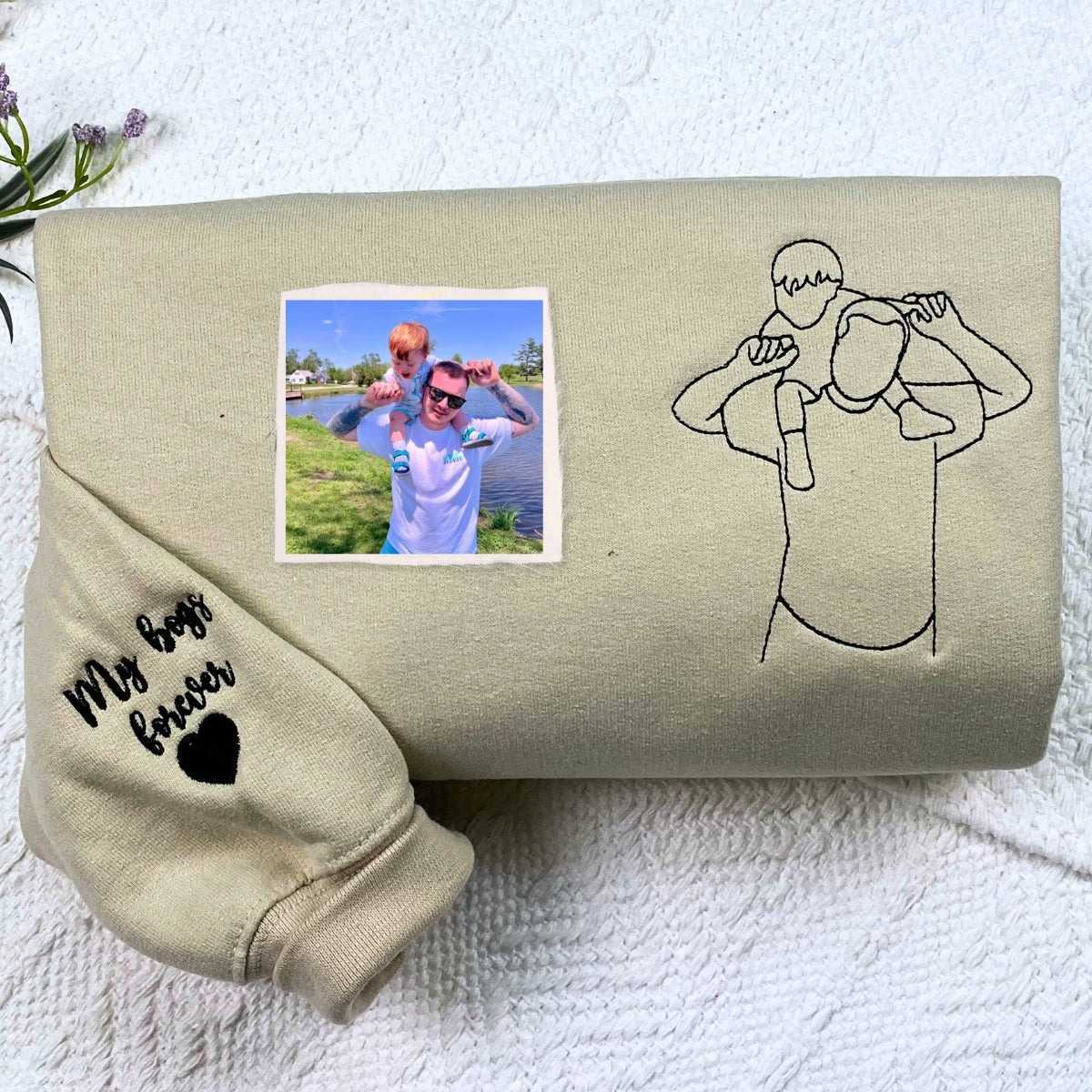 Personalized Photo Portrait Sweatshirt for Dad, Papa, and Your Beloved Ones