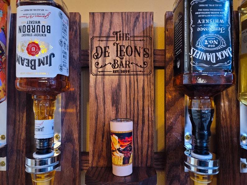 Wall Mount Liquor Dispenser Whiskey Dispenser Tequila Dispenser Bourbon Dispenser Bar Decor Man Cave Personalized Dispenser Gift For Him