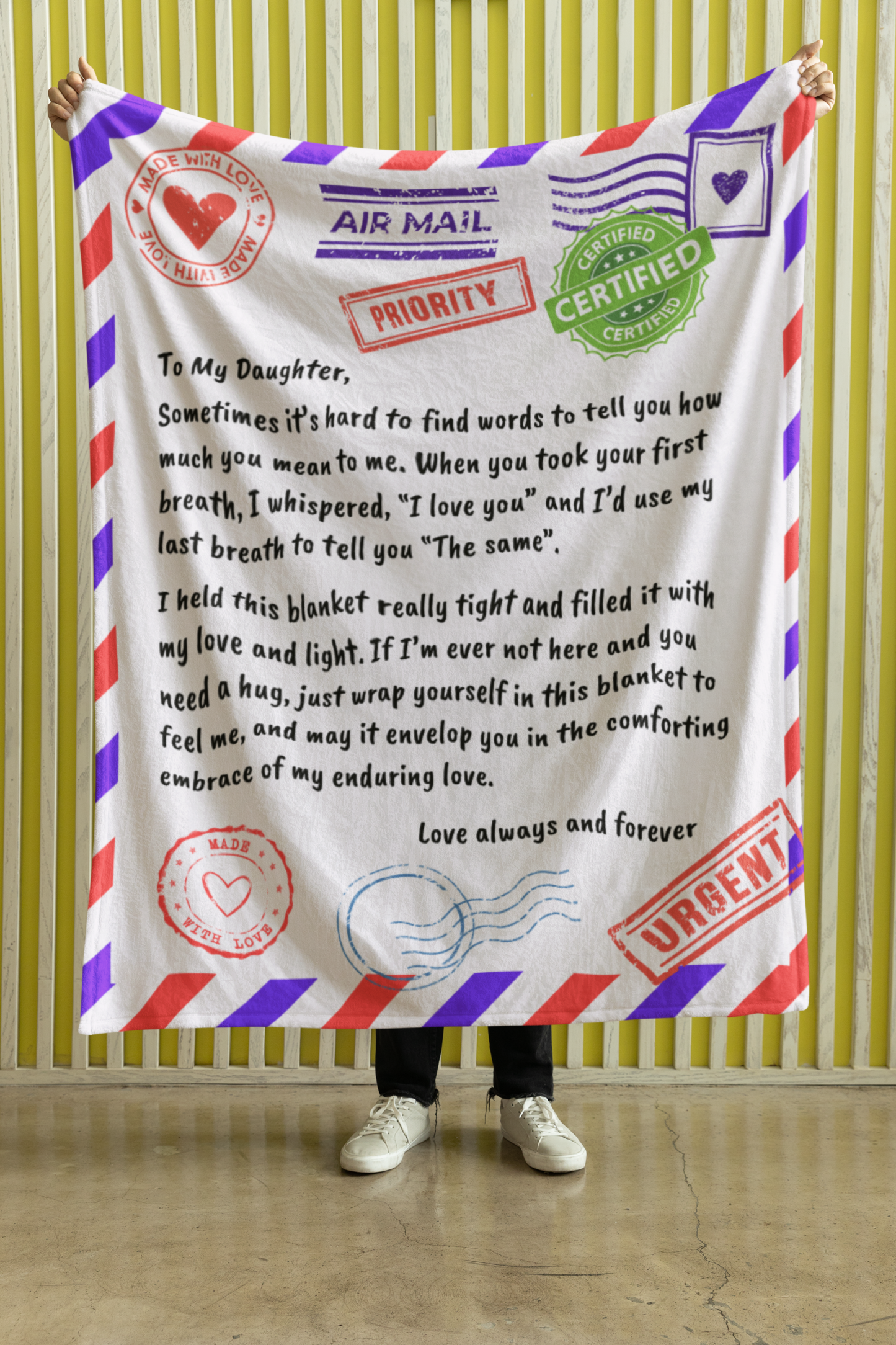 AIRMAIL BLANKET - TO MY DAUGHTER Cozy Blanket 