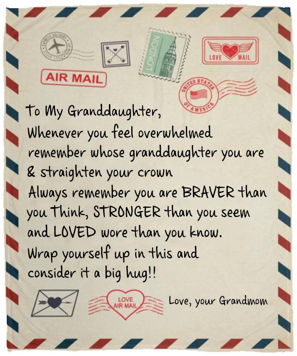 TO MY GRANDDAUGHTER COZY PLUSH POSTCARD BLANKET
