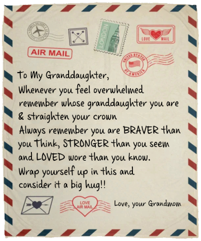 TO MY GRANDDAUGHTER COZY PLUSH POSTCARD BLANKET