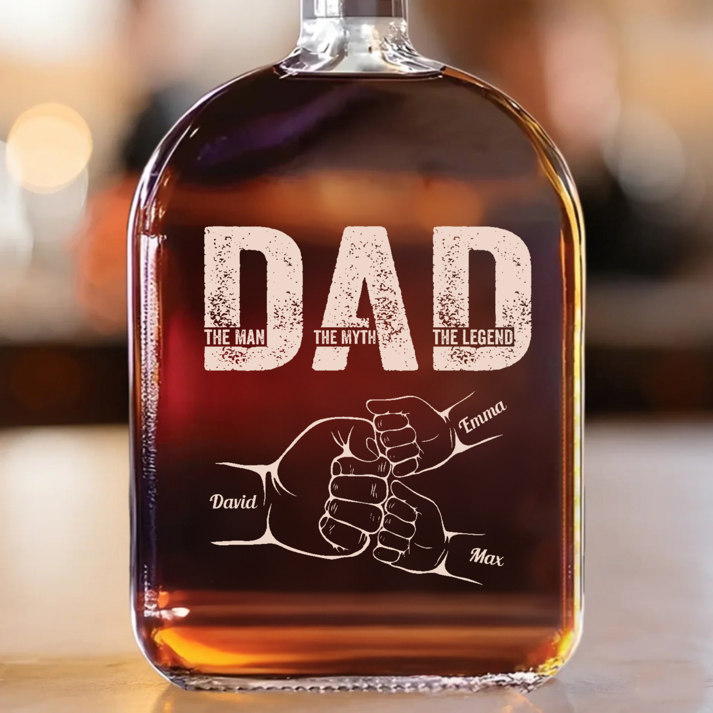 Dad The Man The Myth The Legend,Personalized Etched Whiskey Bottles, Gift For Father's Day
