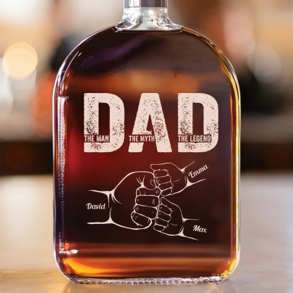 Dad The Man The Myth The Legend,Personalized Etched Whiskey Bottles, Gift For Father's Day