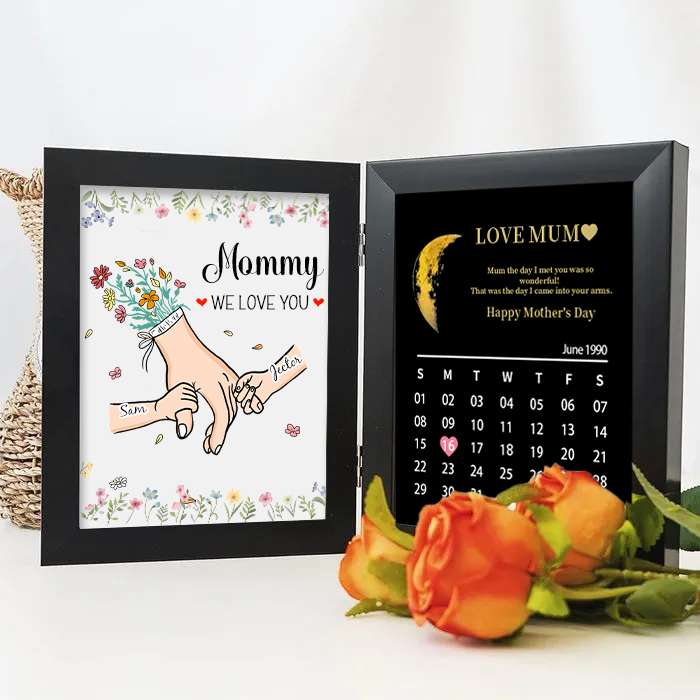 Mom We Love You With REAL MOON PHASE Anniversary Calendar