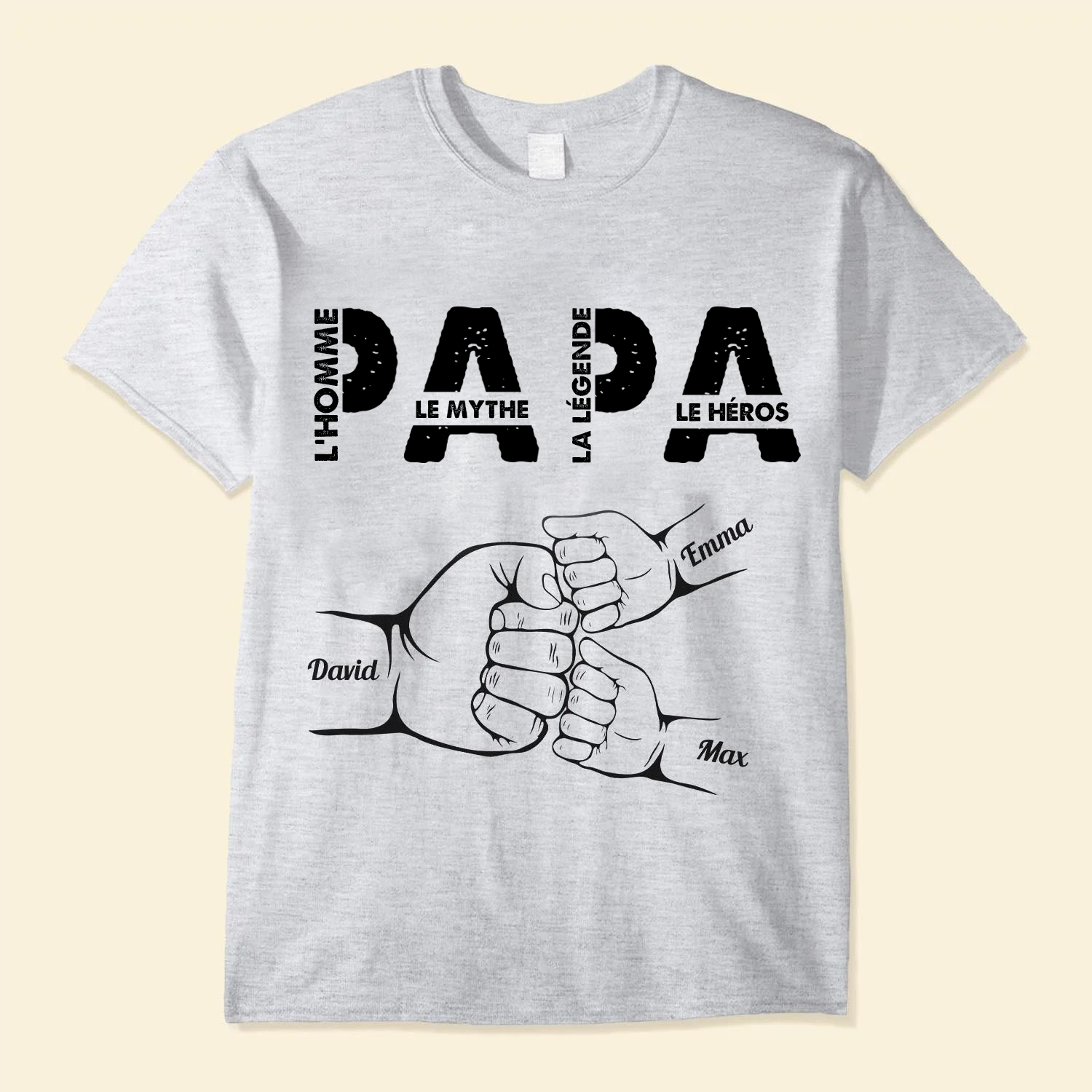 Papa L'Homme Le Mythe La Légende - T-shirt Personnalisé Fête des Pères