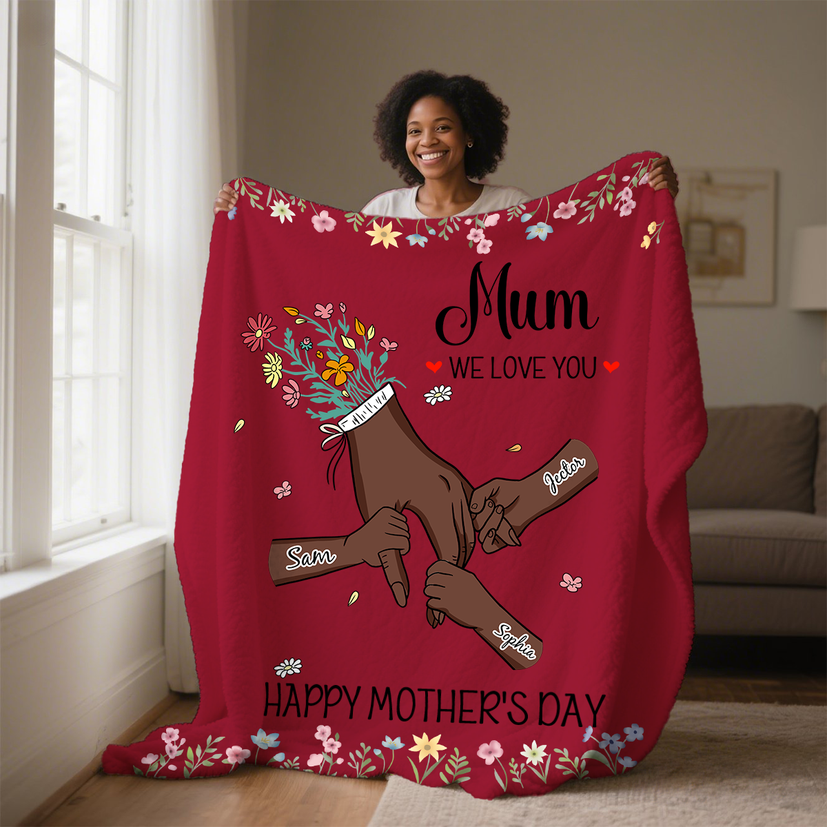 Personalized Mom We Love You Customised Blanket