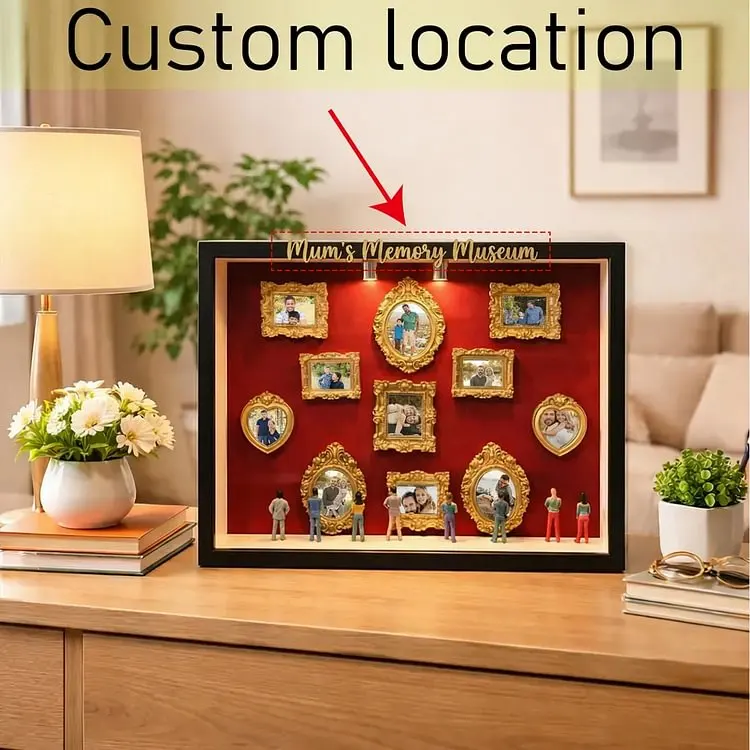 Personalized Mum's Memory Museum Photo Frame with Light, DIY Mini Museum Frame Box,Mother's Day Gift