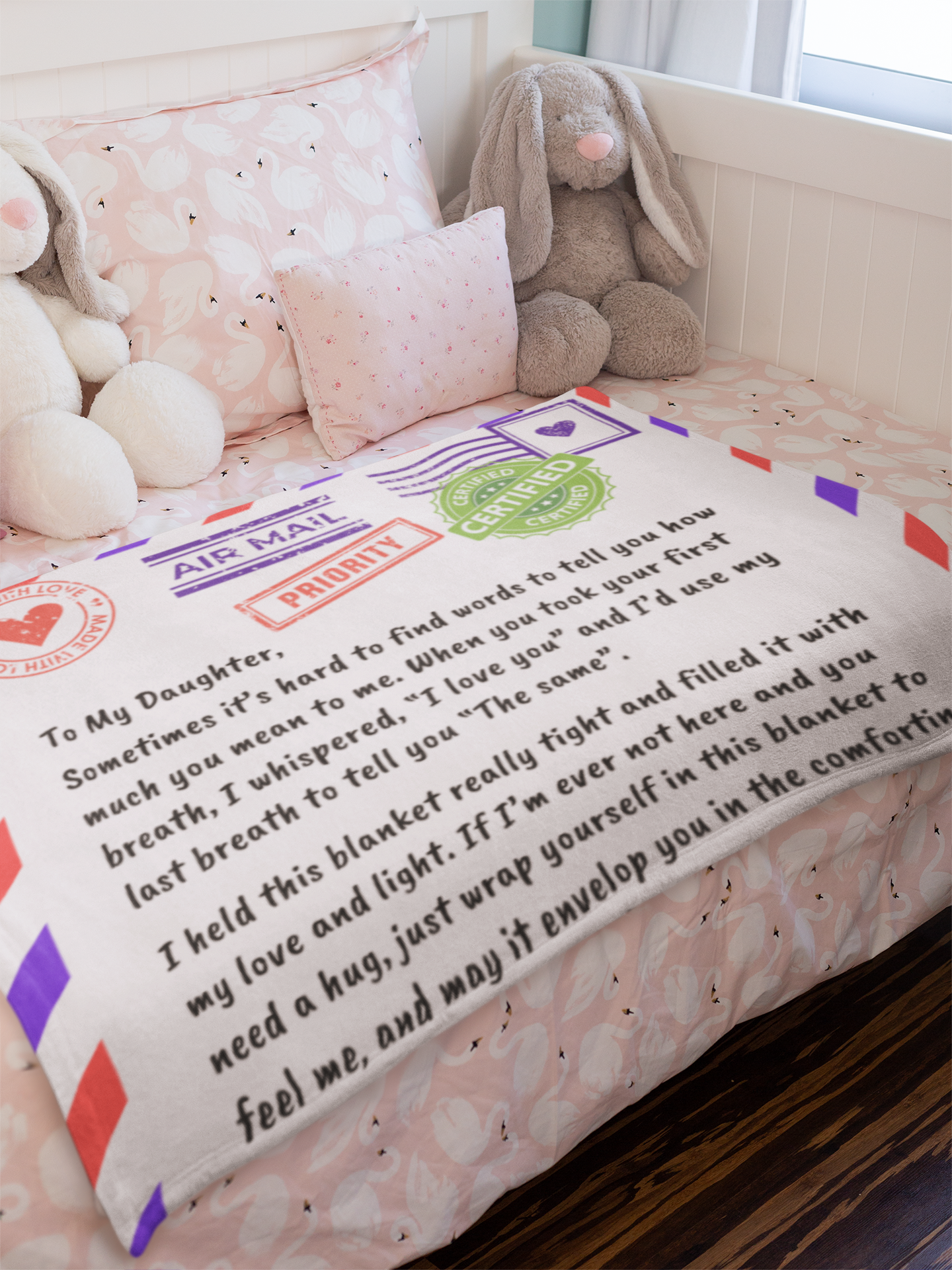 AIRMAIL BLANKET - TO MY DAUGHTER Cozy Blanket 