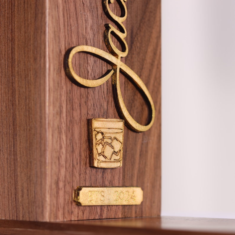 Personalized Embossed Named Wooden Whiskey Dispenser丨Engraved Alcohol Dispenser丨Home Bar Decor丨Beverage Dispenser丨 Fathers Day Gift