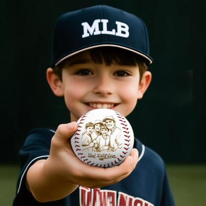 Personalized Photo Engraving Baseball Gifts for Dad Father's Day