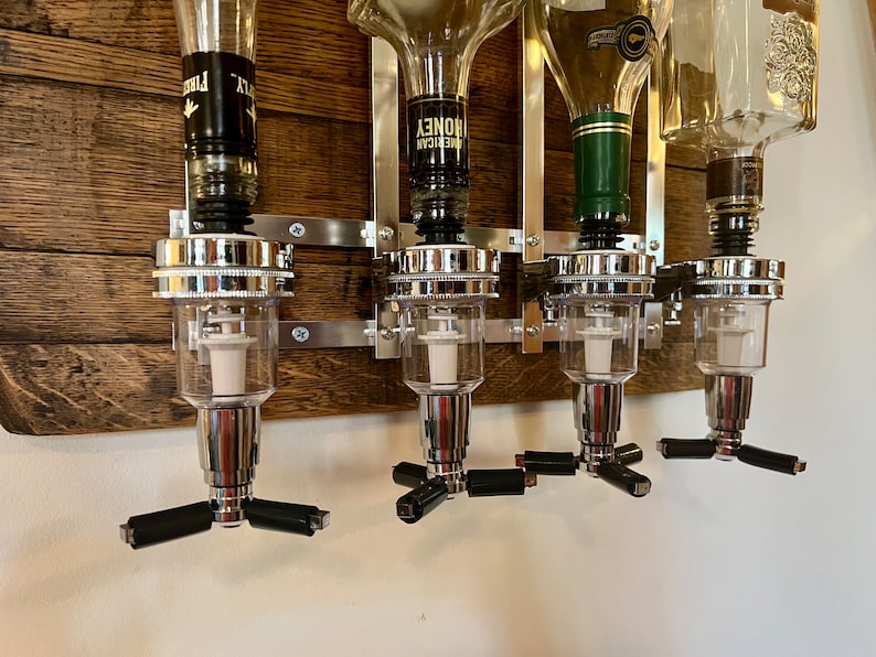 Liquor Dispenser, Perfect for Bar, Man Cave, and Kitchen, Great Gift, Made from Reclaimed Whiskey Barrels