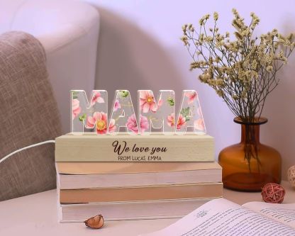 Custom Night Light for Mom, Mama 3D LED Light, First Mothers Day Gift 2024, Gift from Daughter, Mom Birthday Gift, Mama Acrylic Night Light