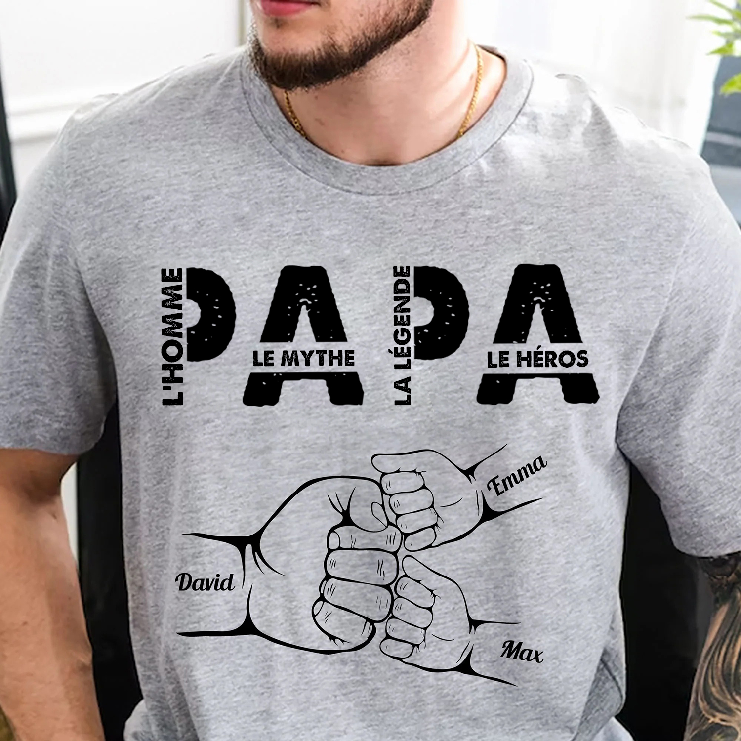 Papa L'Homme Le Mythe La Légende - T-shirt Personnalisé Fête des Pères
