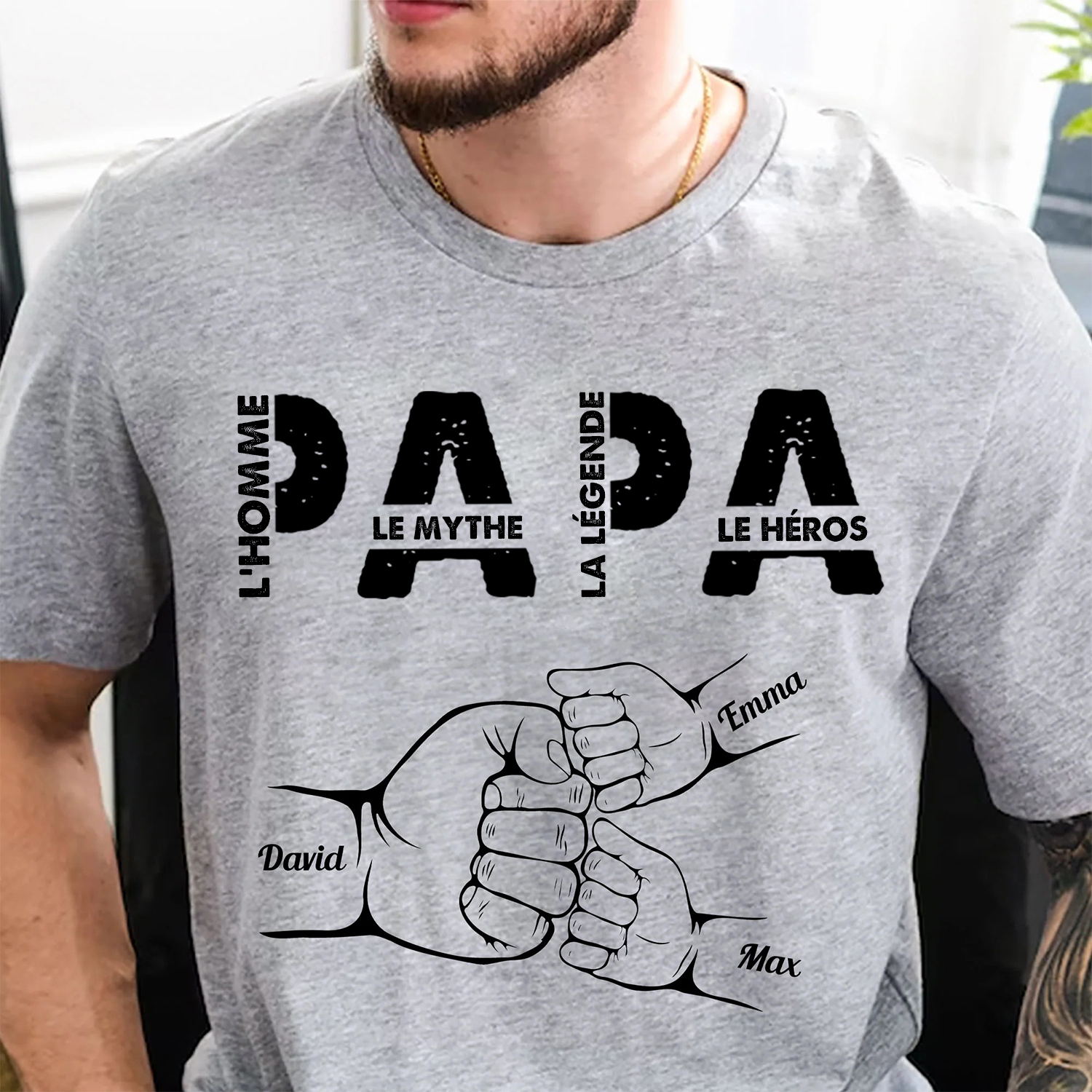Papa L'Homme Le Mythe La Légende - T-shirt Personnalisé Fête des Pères