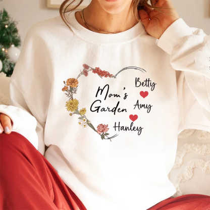 Custom Mom's Garden Sweatshirt , Personalized Mothers Day Gift, Grandma Gift, Gift For Mom, Custom Birth Month Gift