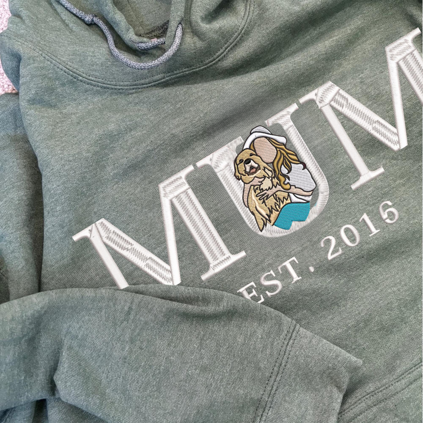 Customised Mum Embroidered Sweatshirt Personalised Mum Portrait Mother's Day