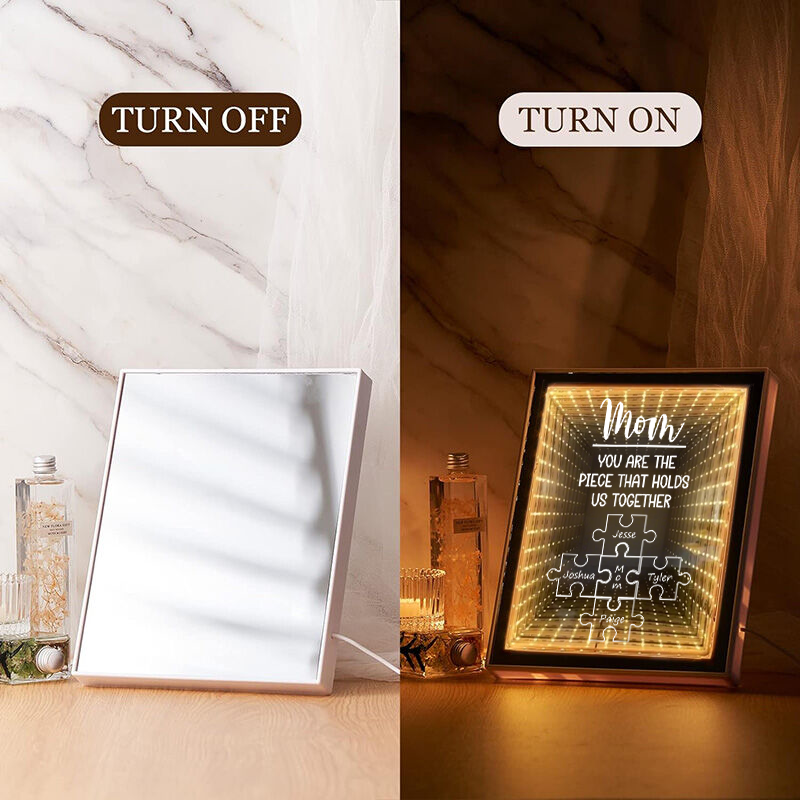 Personalized Puzzle Sign And Child Name Gift Customised Starry Mirror Lightboxes