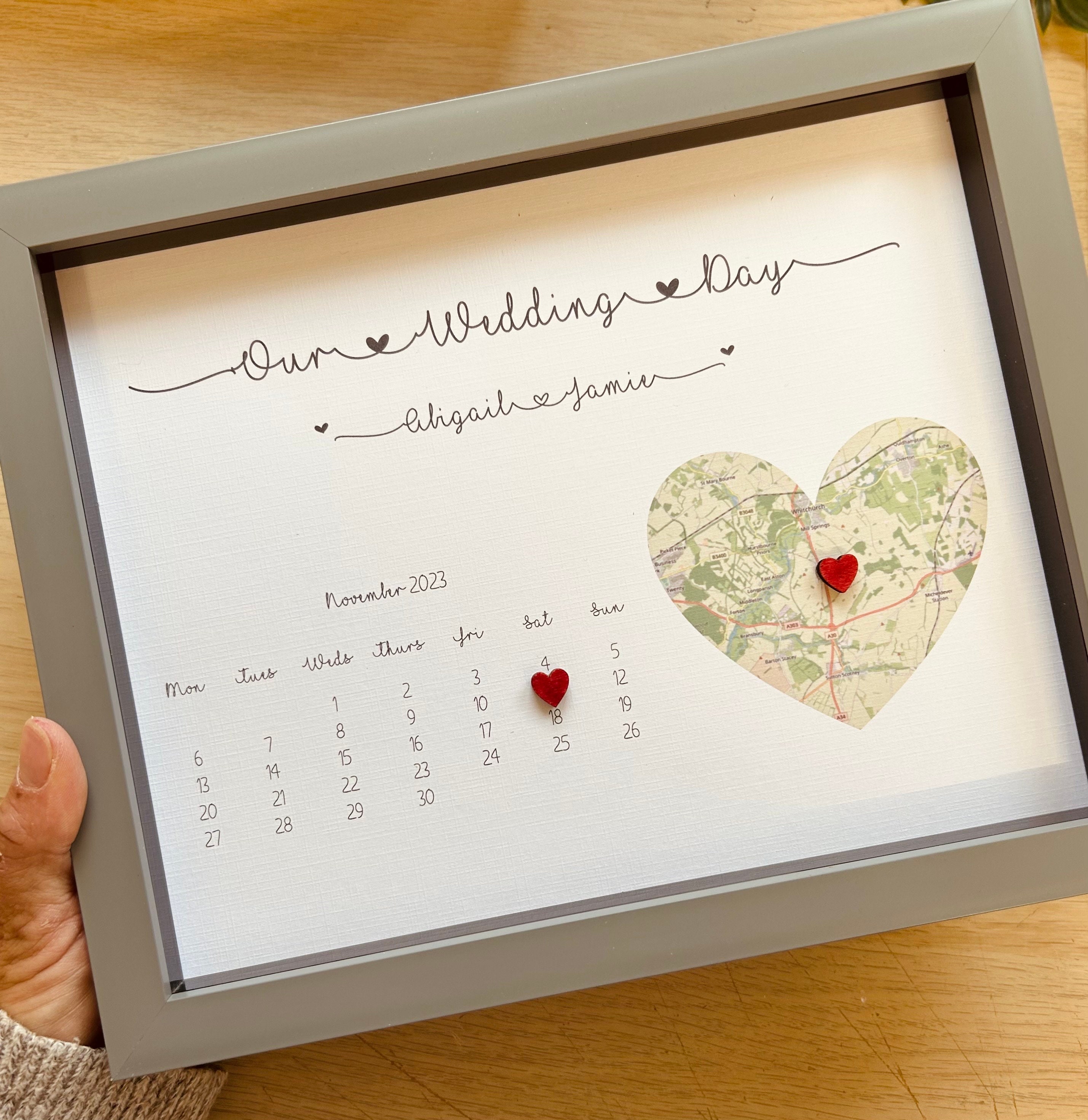 Personalised Framed Couple Wedding Map Gift