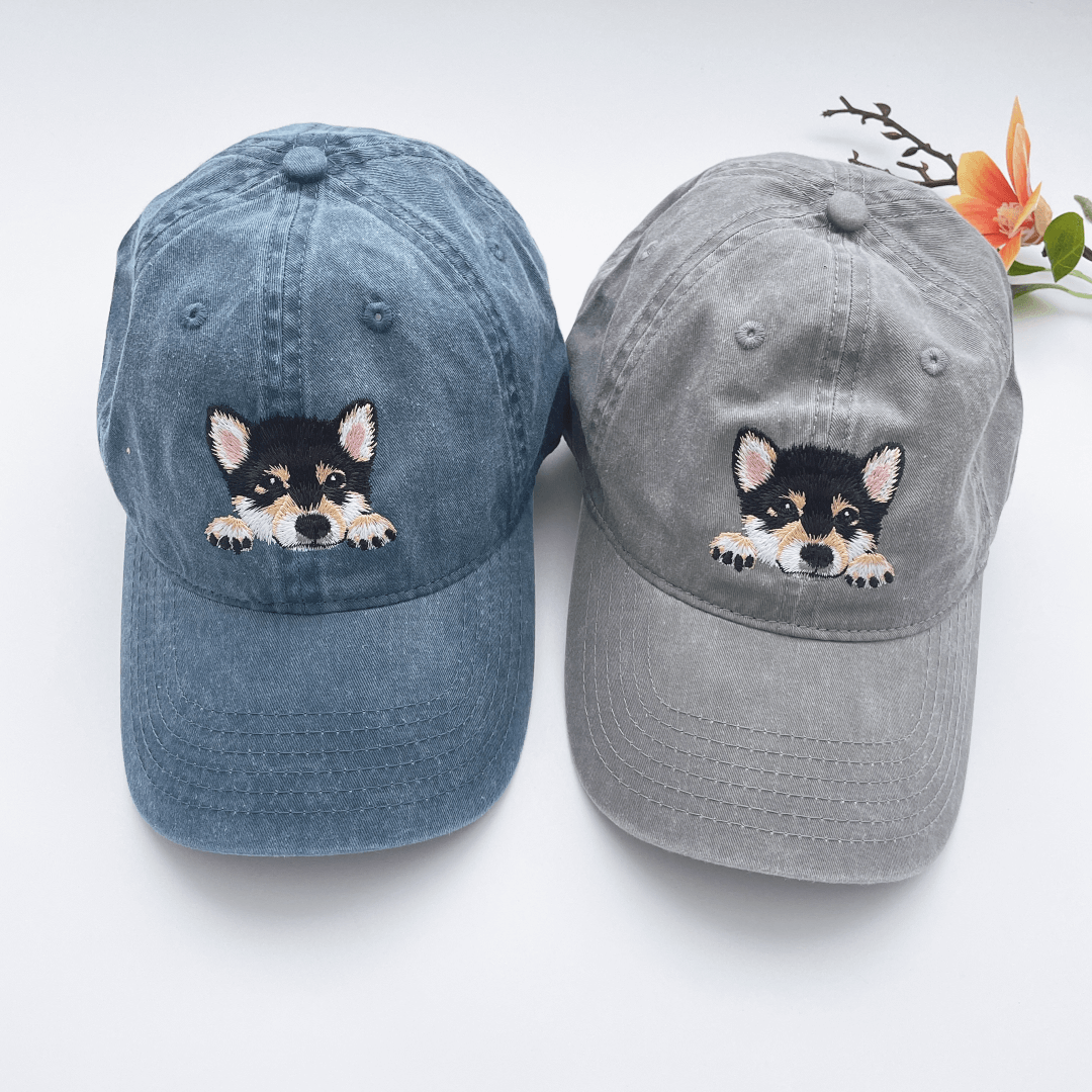 Custom Embroidered Pet Portrait Hat - Personalized Dog Cat Photo Cap - Unique Handmade Gift for Pet Lovers, Birthday Christmas Present for Men Women