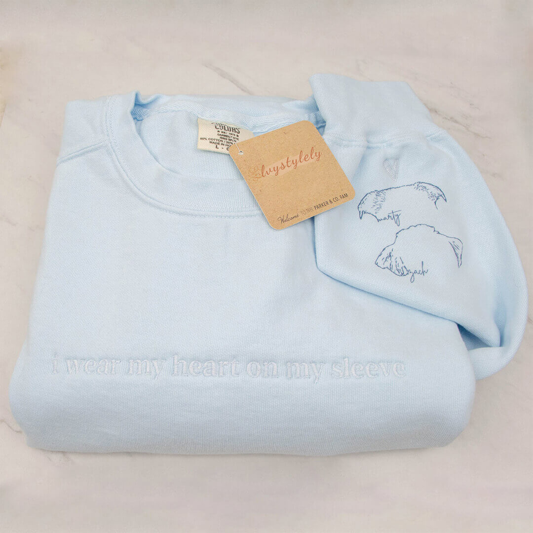 "i Wear My Heart On My Sleeve" Custom Crewneck/Hoodie, Unisex