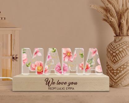 Custom Night Light for Mom, Mama 3D LED Light, First Mothers Day Gift 2024, Gift from Daughter, Mom Birthday Gift, Mama Acrylic Night Light