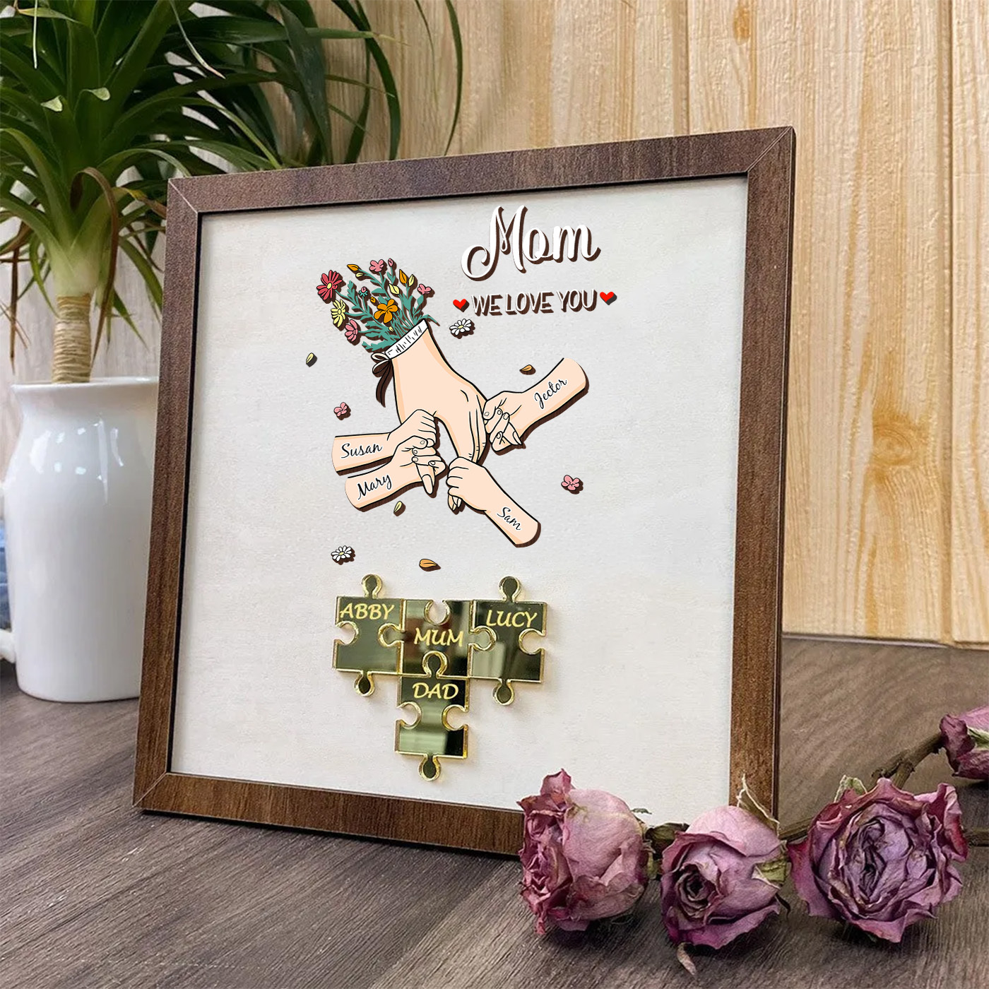 Mom We Love You Puzzle Sign Customized Gift For Mother's Day