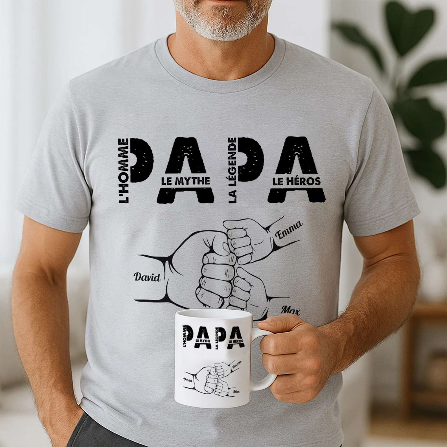Papa L'Homme Le Mythe La Légende - T-shirt Personnalisé Fête des Pères