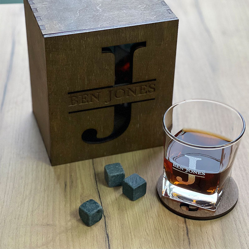 Personalized Whiskey Glasses Set, Whiskey Drinking Glasses Gift