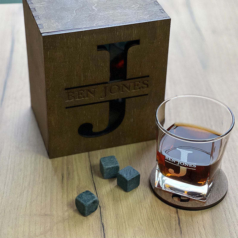 Personalized Whiskey Glasses Set, Whiskey Drinking Glasses Gift