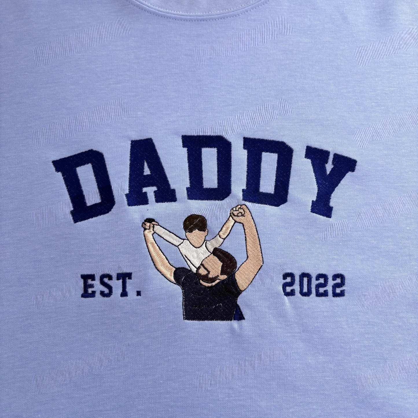 Custom Embroidered Sweatshirt with Photo – Personalized Dad Mama Shirt, Family Name Sweater,Custom Parent Photo Shirt, Est. Year Sweater