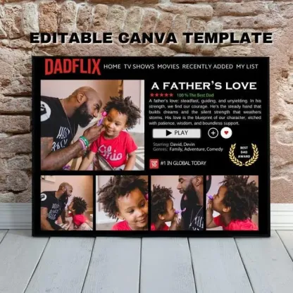 Custom Dad Frame Father's Day Gift,Best Dad Ever, Dadflix