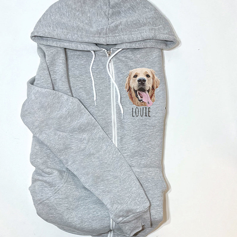 Personalized Pet Portrait Zip-up Hoodie, UNISEX Pet Gifts