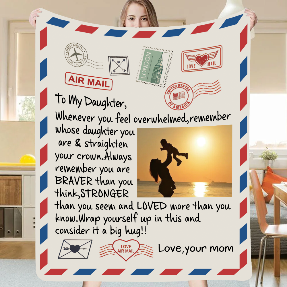 TO MY DAUGHTER PHOTO BLANKET COZY PLUSH POSTCARD BLANKET