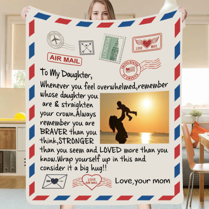 TO MY DAUGHTER PHOTO BLANKET COZY PLUSH POSTCARD BLANKET