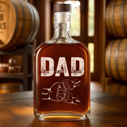 Dad The Man The Myth The Legend,Personalized Etched Whiskey Bottles, Gift For Father's Day