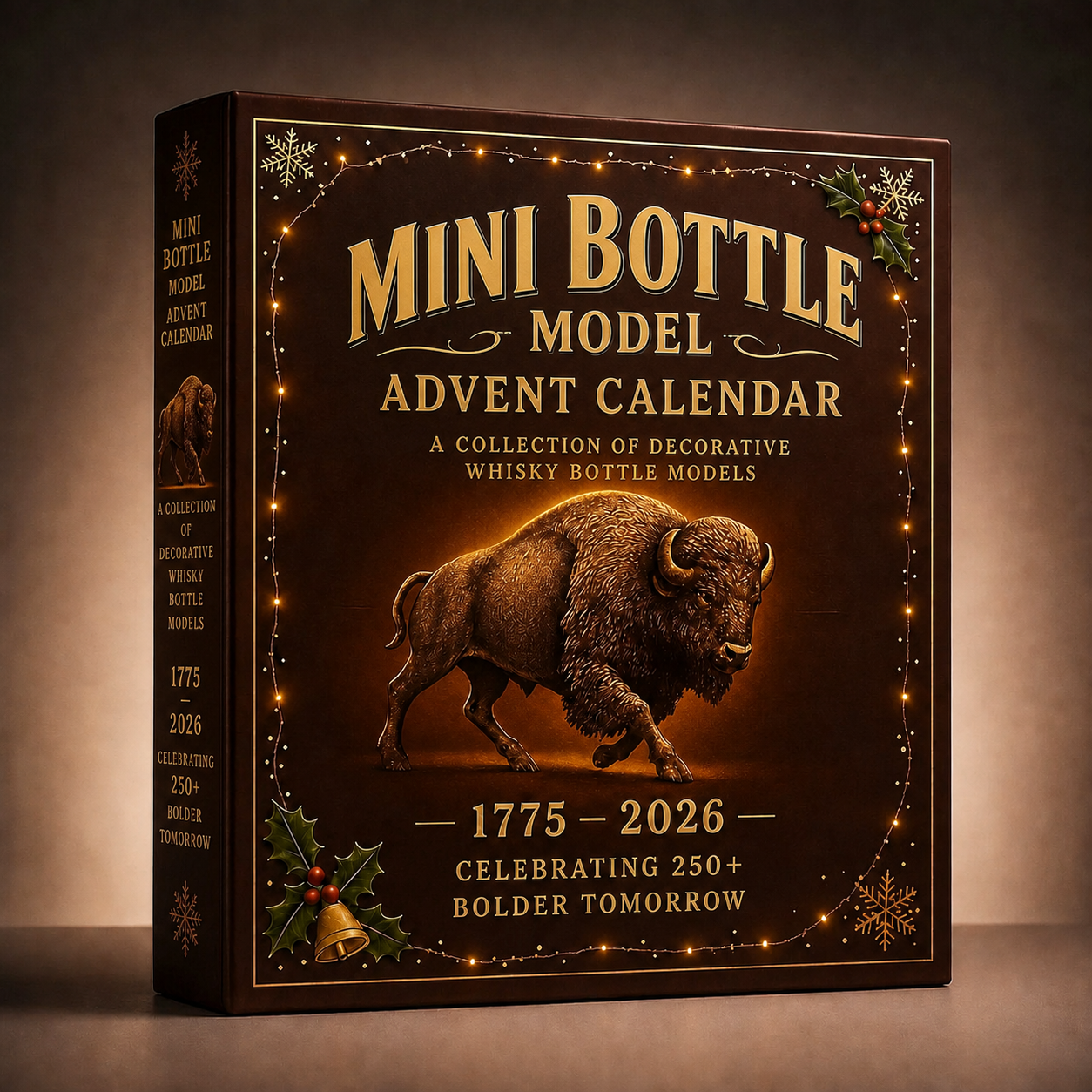 Christmas Whisky Advent Calendar With 24 Doors Featuring Decorative Whisky Bottle Designs