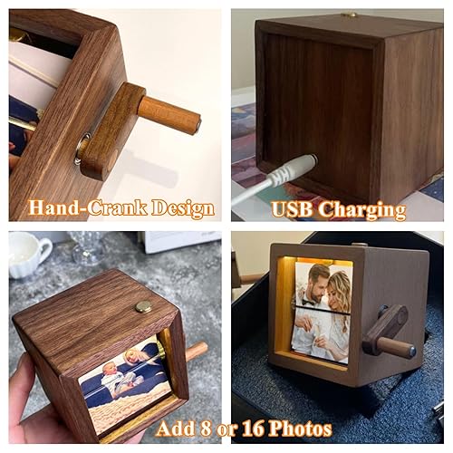 Customized Hand Cranked Flip Photo Frame Animation Machine - Mother's Day Gift, Gift For Mom, Dad, Couple