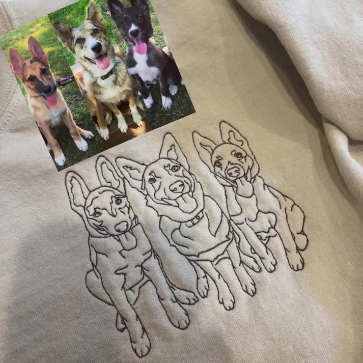 Custom Pet Lines Embroidered Sweatshirt/Hoodie