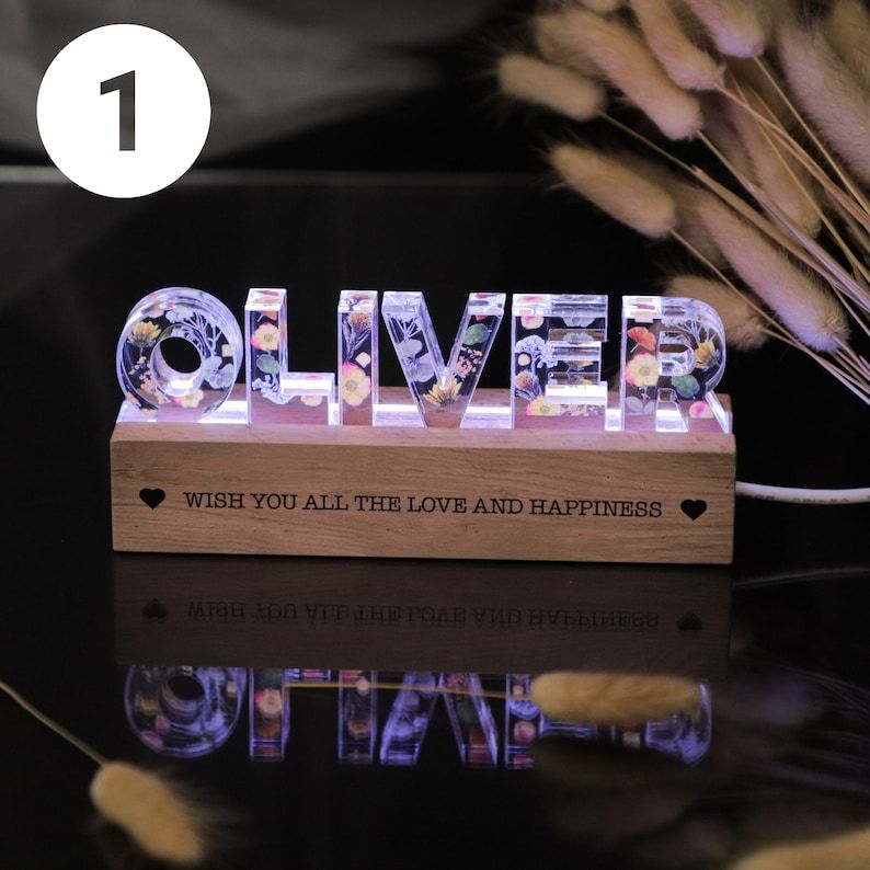 Custom Name  Flower Night Light Gift for her, Easter gift Personalized Light, Mother's Day Gift, Gift for Niece, Auntie Gift, Gift for Her